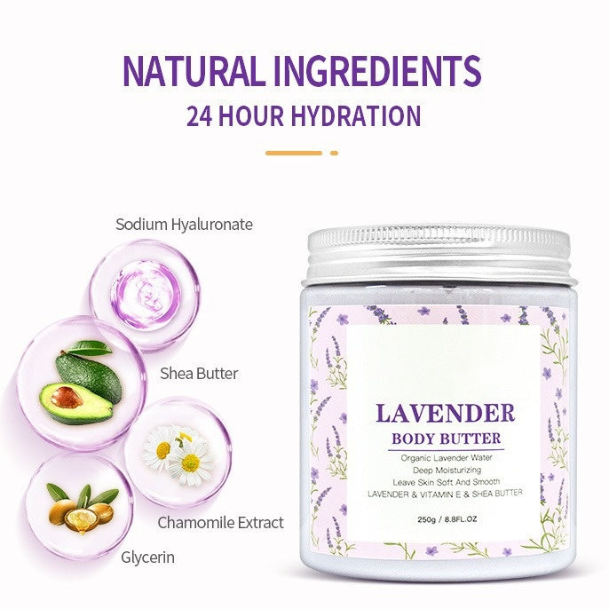 Customized Moisturizing Lavender Shea Butter Vitamin E Smoothing Lotion Whitening Body Cream Rose Body Butter