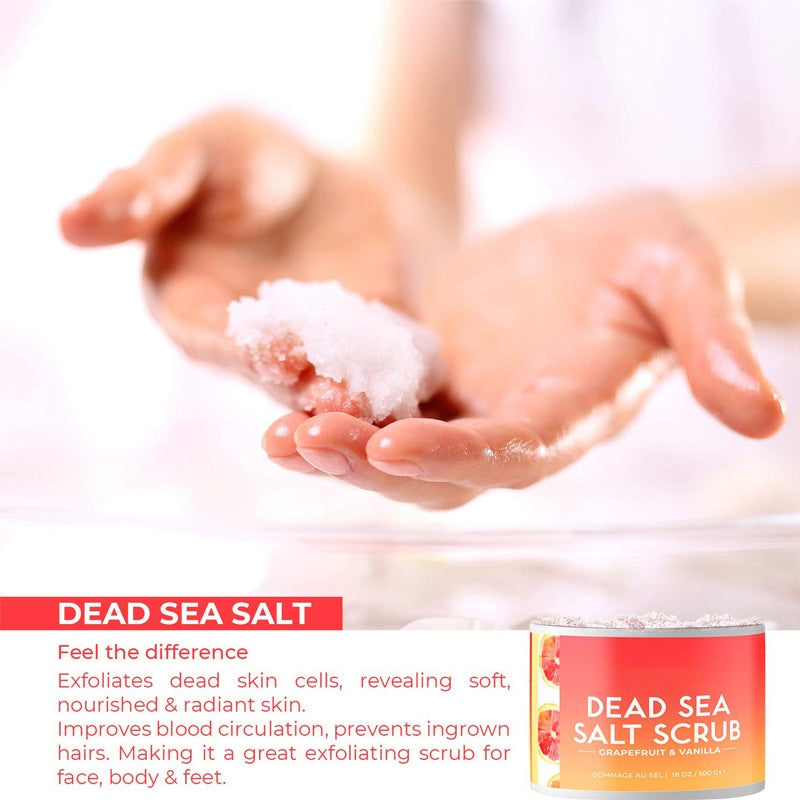 Home Use Grapefruit Dead Sea Salt Foaming Scrub Moisturizing Nourishing Body Vanilla Scrub