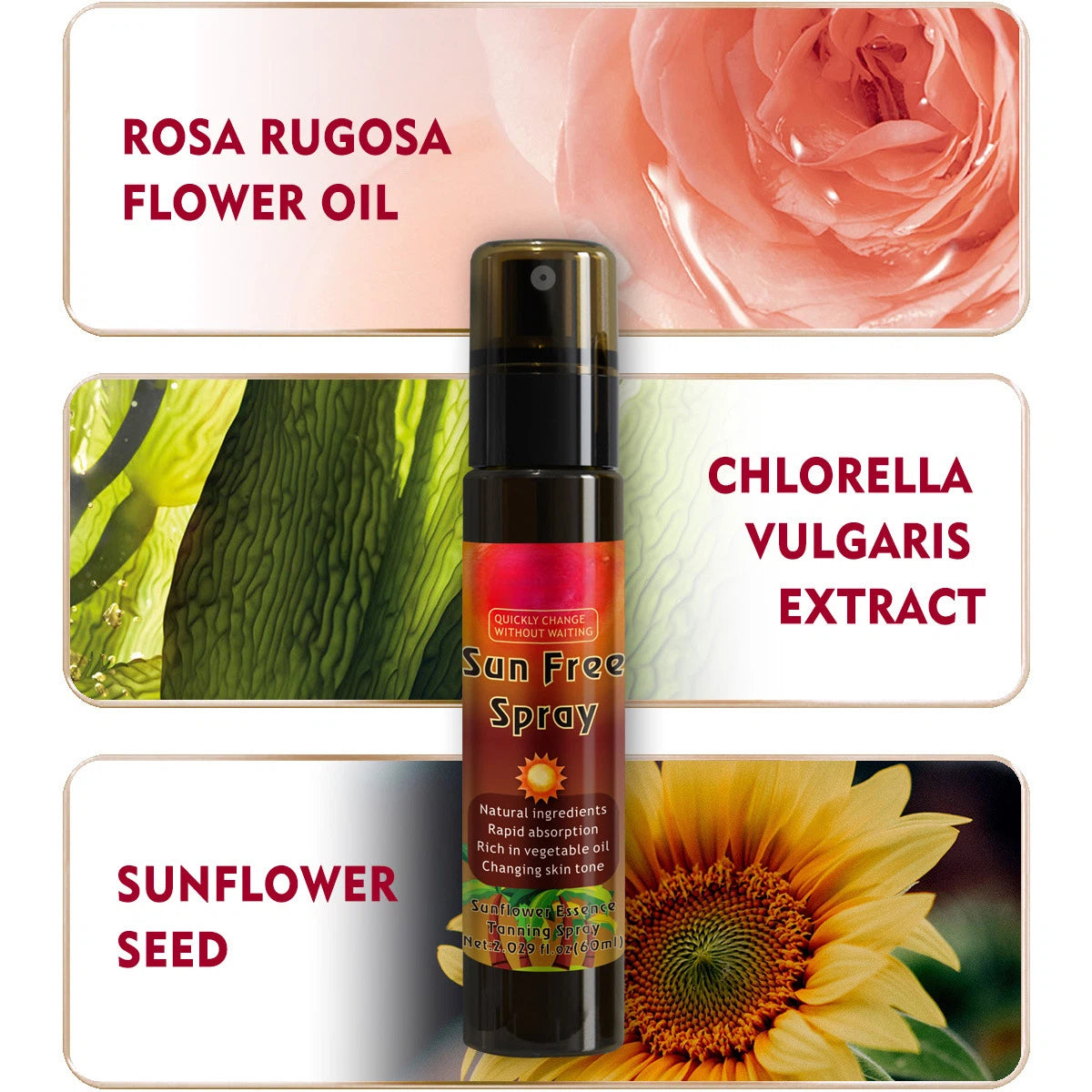 High-quality Mild Sunshine Dark Tanning Spray Quick-dry Bronzing Mist for Face and Body