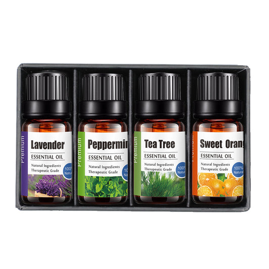 OEM Aromatherapy TOP 4 Essential Oils Set, Peppermint, Lavender, Tea Tree, Sweet Orange