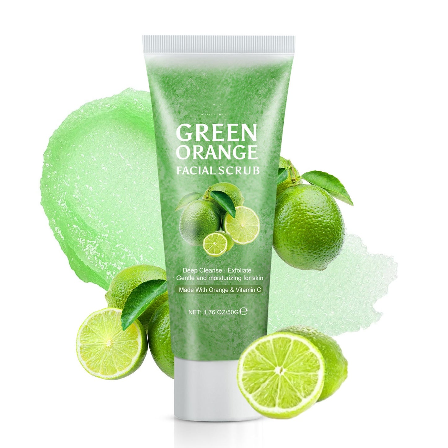 Natural Moisturizing Green Orange Luxury Vitamin C Lightening Face Scrub Organic Deep Cleanse Facial Scrub