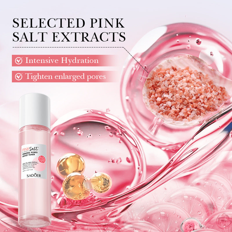Customized Logo Refreshing Pink Salt Moist Face Toner for Combination or Dry Skin
