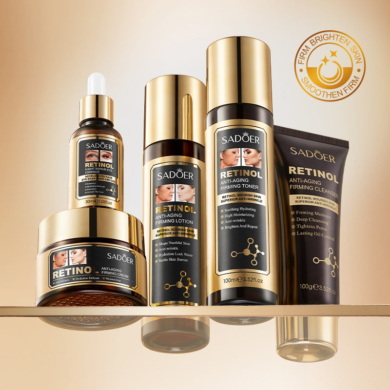 OEM Anti Aging Retinol Skin Care Set, Face Wash, Lotion, Toner, Moisturizer, Serum