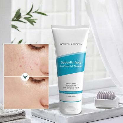 OEM Anti Acne Salicylic Acid Purifying Gel Cleanser Refreshing Exfoliating Oil Control Deep Cleaning Acne Treatment Face Wash