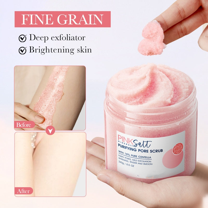 Private Label Purifying Pore Himalayan Salt Scrub Rejuvenating Exfoliating Bath Pink Salt Body Scrub