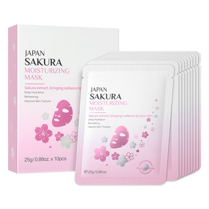 Skin Care Refreshing Rejuvenating Sakura Face Mask Fade Melanin Dark Spots Whitening Mask Sheet