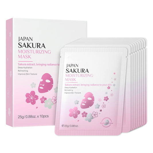 Skin Care Refreshing Rejuvenating Sakura Face Mask Fade Melanin Dark Spots Whitening Mask Sheet