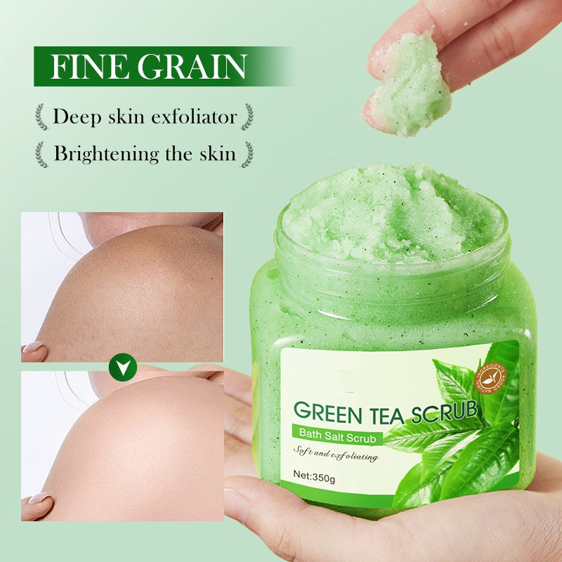 Natural Exfoliating Body Face Scrub Cleansing Sea Salt Brightening Green Tea Exfoliating Nourish Face Body Scrub