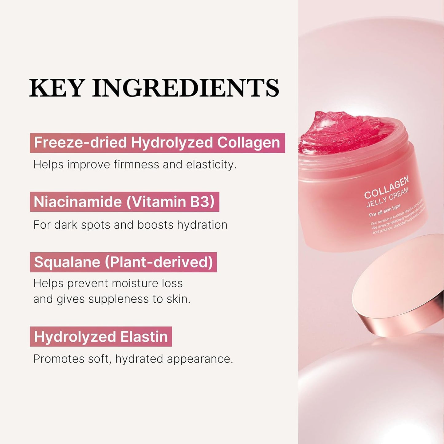 OEM Niacinamide Collagen Jelly Cream Improving Barrier Firmness Elasticity Soft Moist Essence Shrink Pores Jelly Cream