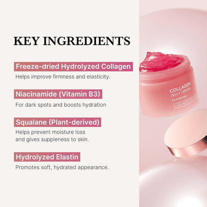 OEM Niacinamide Collagen Jelly Cream Improving Barrier Firmness Elasticity Soft Moist Essence Shrink Pores Jelly Cream