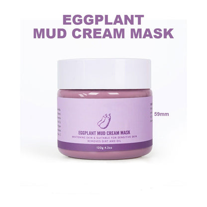 Wholesale Deep Cleansing Eggplant Clay Mud Mask Soothing Nourishing Calming Face Mud Cream Mask