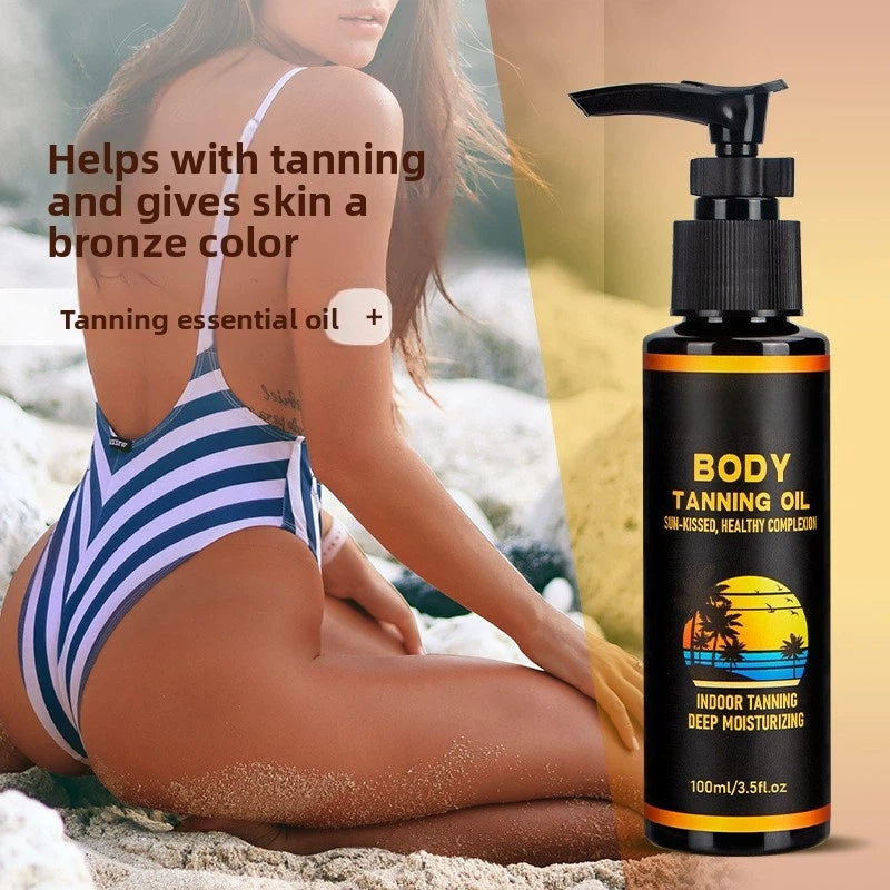 OEM 100ml Sunless Wheat Bronze Tanning Oil Sunbathing Tanning Essence Oil
