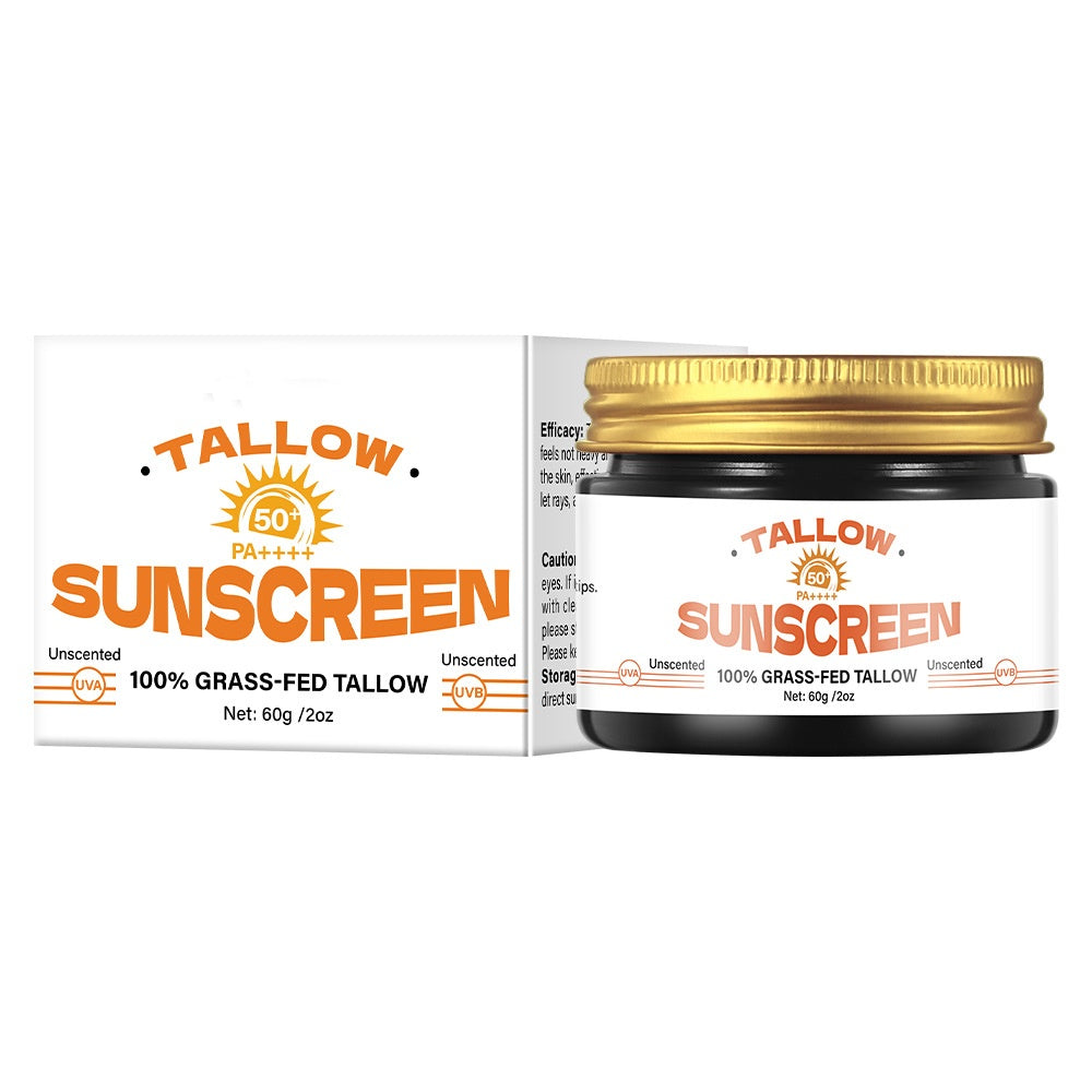 Grass Fed Whipped Beef Tallow Cream , Unscented Tallow Sunscreen with SPF 50