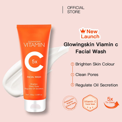 Private Label Anti Aging Cleaning Pores Vitamin C Facial Cleanser Gel with Vitamin E