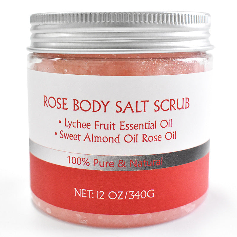 Exfoliating Skin Care Private Label Deep Cleansing Lightening Rose Body Scrub 340g