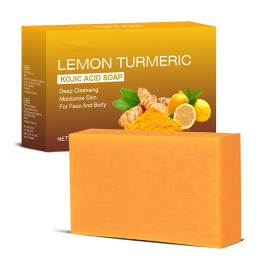 Dark Spot Remover Soap With VC Hyaluronic Acid Deep Cleansing Lemon Turmeric Soap For Face And Body