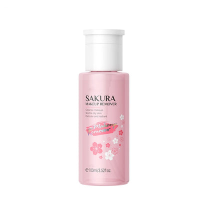 Private Label Soothing Sakura Makeup Remover Water With Pump Head Natural Mild for Sensitive Skin