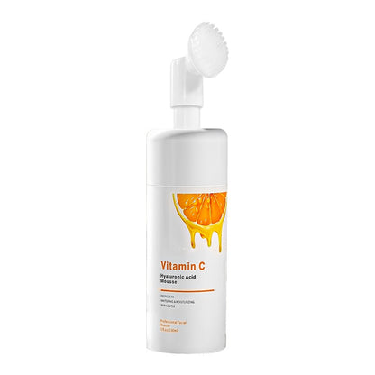 Private Label Vitamin C Exfoliating Cleansing Mousse Shrink Pores Moisture Skin Care Foam Hyaluronic Acid Face Wash