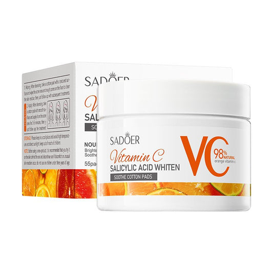 OEM Skin Care Vitamin C Salicylic Acid Toner Pads, Oil Control Exfoliation Deep Cleansing Facial Wipes