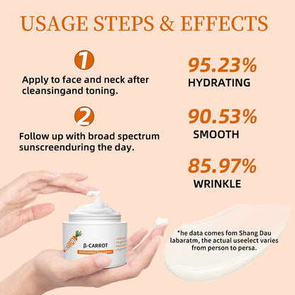 Hot Selling Organic Removal Pigment Dark Spot Moisturizing Repairing Anti-Aging Carrot Whitening Face Skin Care Cream