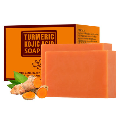 Wholesale Anti Acne Deep Cleansing Turmeric Kojic Acid Soap 2pcs