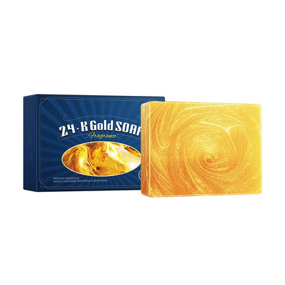 Natural Collagen 24K Gold Moisturizing Anti-aging Handmade Fading Spots Whitening Brightening Soap