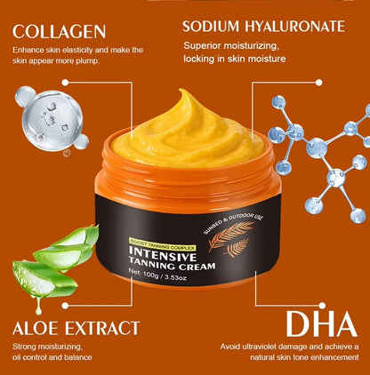 OEM Outdoor Use Bronze Intensive Tanning Cream for Face & Body, Best Gradual Tanner for Men and Women