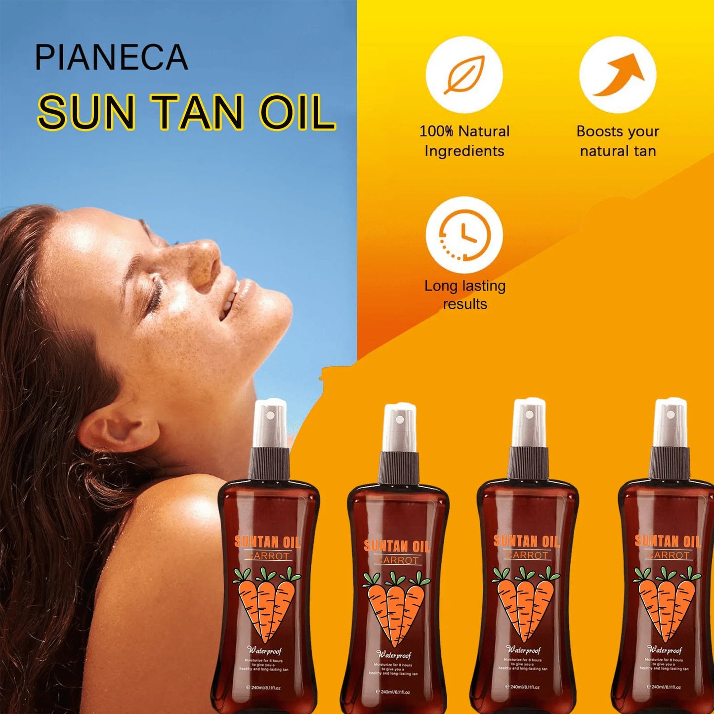 OEM Beach Use Suntan Oil Long Lasting Natural Tan Body Bronzer Self-tanning Oil