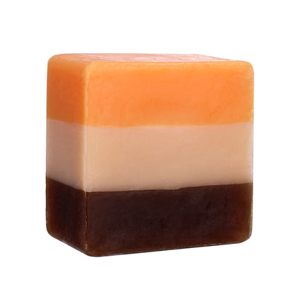 High Quality Three Colors Soap Organic Ingredients Anti-acne Whitening Papaya Shea Butter Face Body Bath Soap