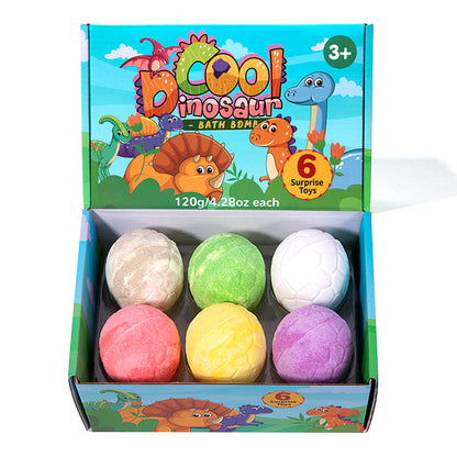 Wholesale Fizzies Bubble Bath Organic Cute Dinosaur Egg Bath Bomb Toys Inside Kids Luxury Skin Care Set