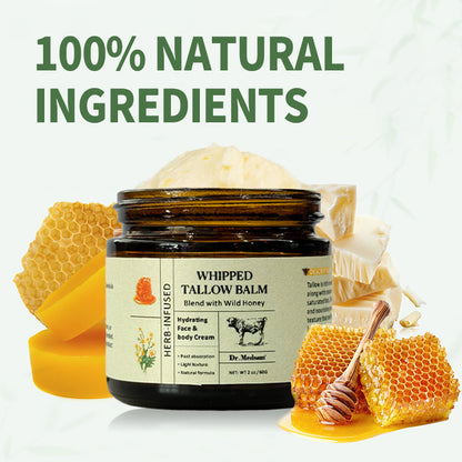 OEM Hydrating Face Cream, Whipped Organic Moisturizer Beef Tallow Honey Balm for Skin