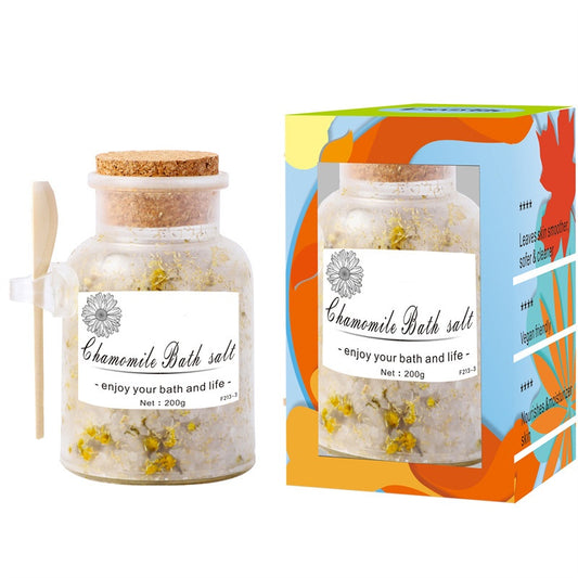 OEM Organic Chamomile Crystal Body Himalayan Epsom Salt Natural Rose Petal Bath Salts With Flowers