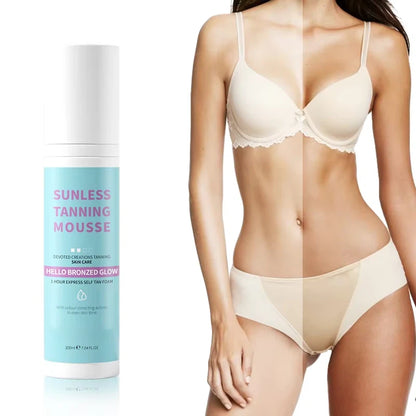 Private Label Natural Black Tanning Mousse Sunless Face and Body Self Tan Foam