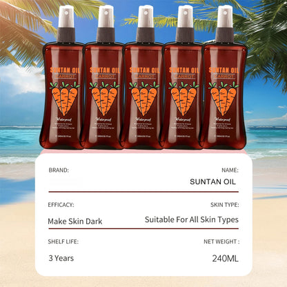 OEM Beach Use Suntan Oil Long Lasting Natural Tan Body Bronzer Self-tanning Oil