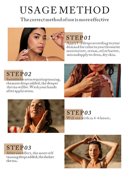 OEM Natural Long Lasting Sunless Self Tanning Drop for All Skin