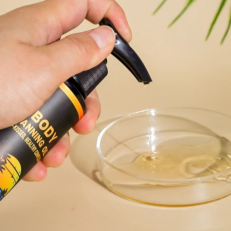 OEM 100ml Sunless Wheat Bronze Tanning Oil Sunbathing Tanning Essence Oil