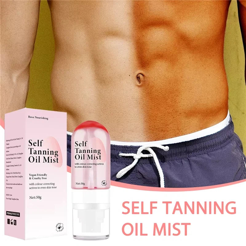 OEM Quick Tan Bronzing Spray Even Skin Tone Sunless Self Tanning Oil Mist