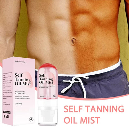 OEM Quick Tan Bronzing Spray Even Skin Tone Sunless Self Tanning Oil Mist